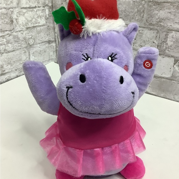 GEMMY Hippo I Want A Hippopotamus For Christmas Dancing Musical Pink Tutu 10" - Picture 1 of 8